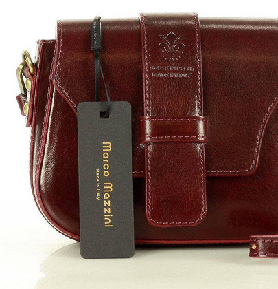 Torebka skórzana crossbody bag MAZZINI VERONA - bordo - min. zamówienie 20 / 50 / 100 szt.
