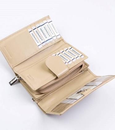 Elegancki portfel z pikowanej skóry naturalnej