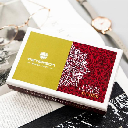 Poziomy, duży portfel damski ze skóry naturalnej