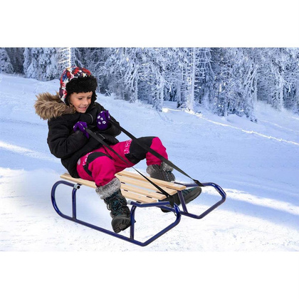 Sanki Metalowe Andy Kuligowe / Zjazdowe 2 Osobowe Niebieskie