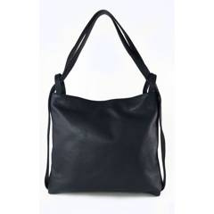 Duży skórzany worek na ramię, plecak XXL Vera Pelle WX754BS Granatowy