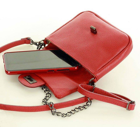 Mini torebka etui na telefon na pasku wizytowa listonoszka phone pouch - MARCO MAZZINI czerwony - min. zamówienie 20 / 50 / 100 szt.