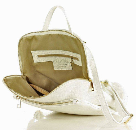 MARCO MAZZINI Plecak damski torebka crossbody A4 - biały - min. zamówienie 20 / 50 / 100 szt.