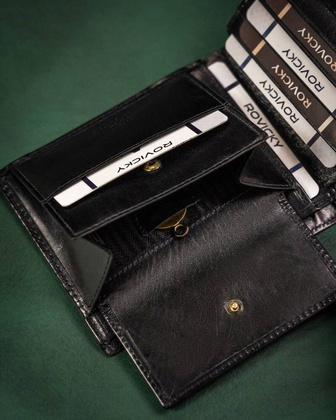 Duzy skorzany portfel meski bez zapiecia