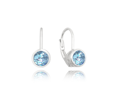 MINET Kolczyki srebrne z niebieskimi cyrkoniami