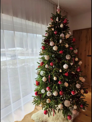 Choinka sztuczna PE08 180 cm FULL PE ZIELONA z metalowym stojakiem