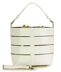 MARCO MAZZINI Torba skórzana bucket letaher elegante bag biały - min. zamówienie 20 / 50 / 100 szt.