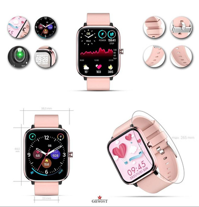 Smartwatch Giewont GW230-1 Różowe Złoto-Różowy
