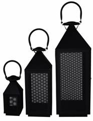 Kpl.3 latarni czarnych metalowych