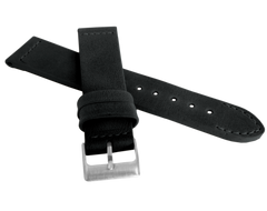 LAVVU Czarny szyty pasek RETRO z luksusowej skóry Top Grain - 18