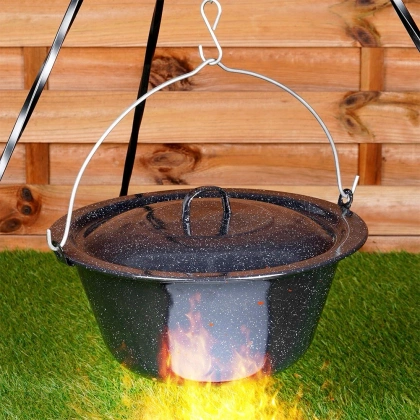 Kociołek emaliowany garnek wiszący węgierski 13 l