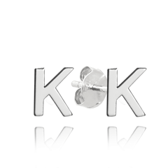 MINET Srebrne kolczyki litera "K"