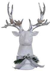 Głowa renifera srebrna
