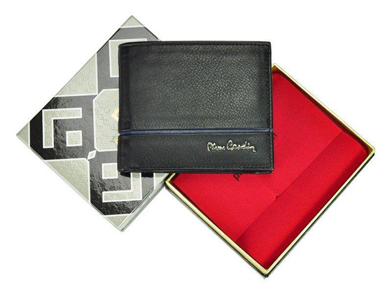 Portfel męski skórzany PIERRE CARDIN SAHARA TILAK15 8824 Czarny / Czerwony