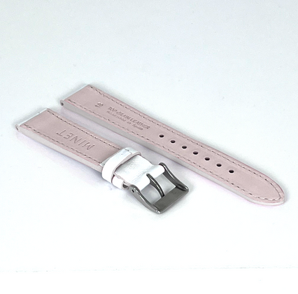 MINET Biały szyty pasek SLIM z luksusowej skóry Top Grain - 14