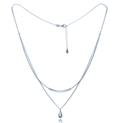 MINET Elegancki podwójny naszyjnik srebrny