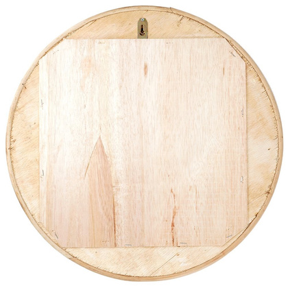 Lustro okrągłe w naturalnej drewnianej ramie wiszące ścienne łazienkowe do salonu 51 cm