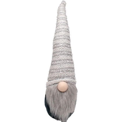 Skrzat z długą białą czapką 10x9x42CM i świecącym noskiem LED