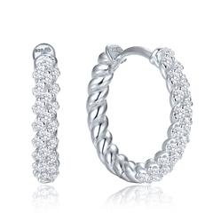 MINET Eleganckie srebrne kolczyki z cyrkoniami