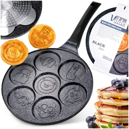 Patelnia do jajek granitowa 7 otworów BLACK LINE 26 cm