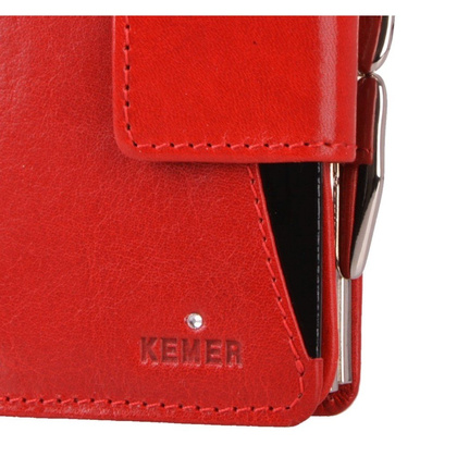 Portfel damski skórzany KEMER D29 Czerwony - min. zamówienie 20 / 50 / 100 szt.