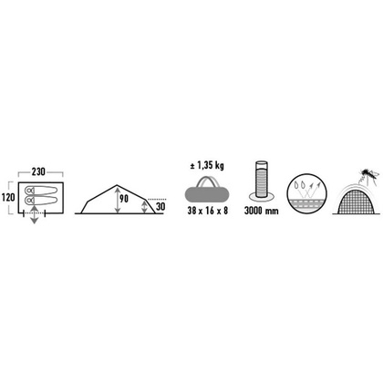 Namiot High Peak Siskin 2.0 LW zielono-czerwony 10330