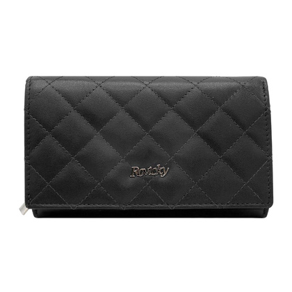 Elegancki portfel z pikowanej skóry naturalnej