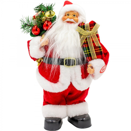 MIKOŁAJ DEKORACYJNY TAŃCZĄCY GRAJĄCY 28CM MICA