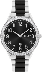 MINET Srebrno-czarny damski zegarek AVENUE z cyframi