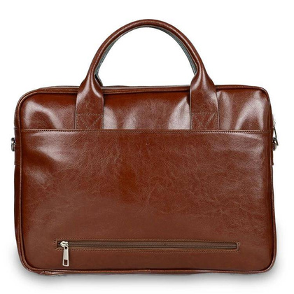Skórzana torba męska na ramię laptopa 15,6" brązowa - Pavone Nero Siena 2362 BR