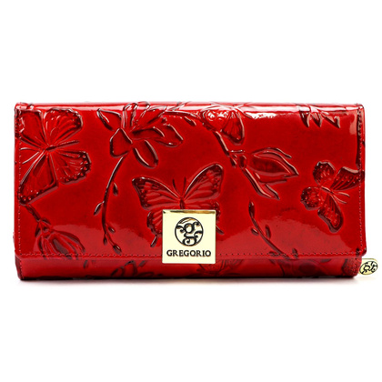 Portfel damski skórzany PELLUCCI BTE-122 czerwony