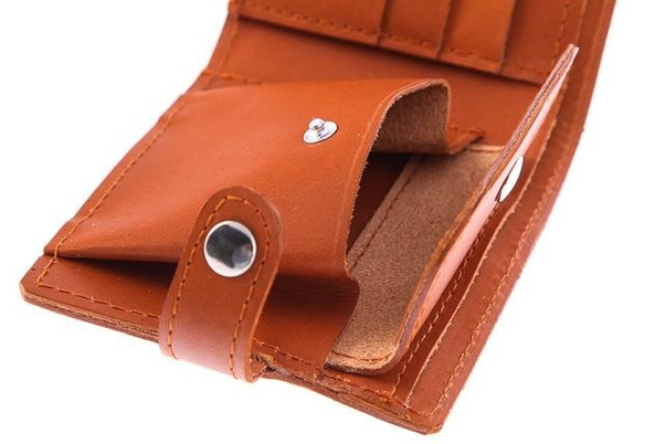 Portfel skórzany unisex KEMER VOOC Vintage P21 Koniak