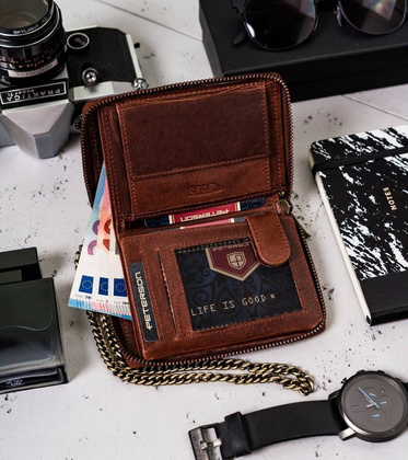 Skórzany portfel męski na zamek