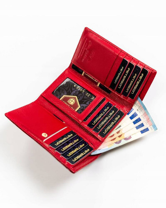 Portfel damski ze skory naturalnej z systemem RFID