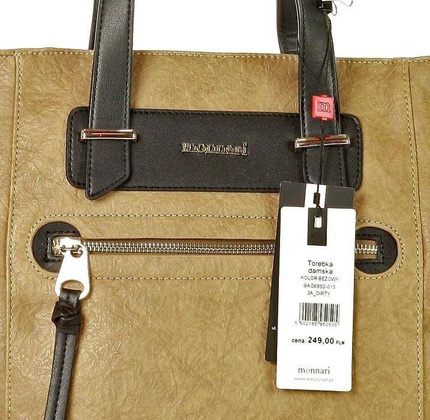 MONNARI Stylowa torebka miejska beżowy - min. zamówienie 20 / 50 / 100 szt.