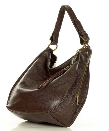 Torebka skórzana eleganc sacco MARCO MAZZINI - ciemny brąz caffe - min. zamówienie 20 / 50 / 100 szt.