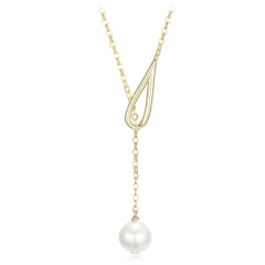 MINET Pozłacany srebrny naszyjnik z naturalnymi perłami