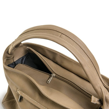 Torba damska skórzana KEMER VOOC HOBO EP18 Beżowa