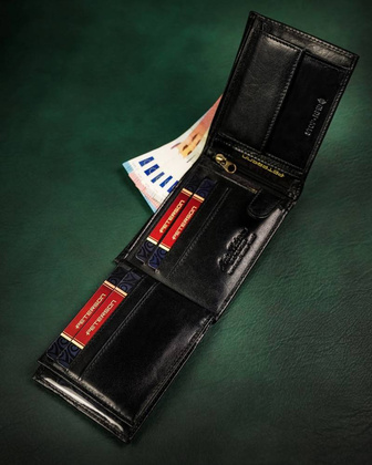 Skórzany średni portfel męski bez zapięcia