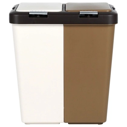 Kosz do segregacji śmieci z pokrywą na odpady duo 2x20 l