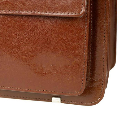 Skórzana teczka męska na ramię laptopa brązowa - Pavone Nero Treviso 2225 BR