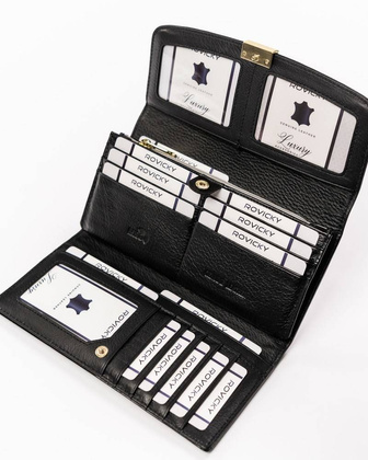 Duży lakierowany portfel damski z systemem rfid protect