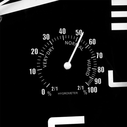 Zegar ścienny z termometrem i higrometrem czarny 25 cm