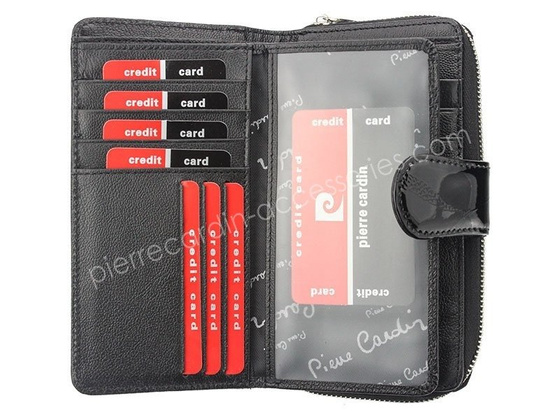 Portfel damski skórzany PIERRE CARDIN 05 LINE 116 Niebieski