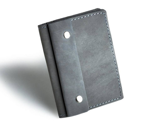 Brązowy cienki portfel ze skóry naturalnej z bilonem slim wallet BRØDRENE SW04 - min. zamówienie 20 / 50 / 100 szt.