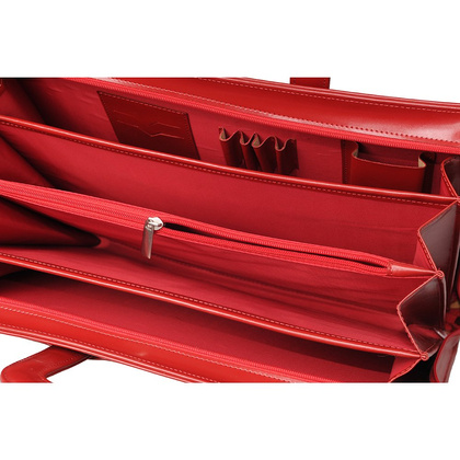 Aktówka skórzana KEMER B II-33/DW Czerwona