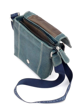 BH-322 NEBRASKA Torba na ramię skórzana Niebieska