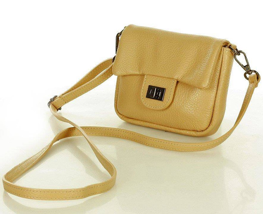 Mini torebka etui na telefon na pasku wizytowa listonoszka phone pouch - MARCO MAZZINI karmelowy beż - min. zamówienie 20 / 50 / 100 szt.