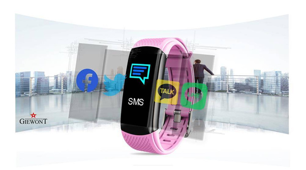 Smartband Giewont GW200-4 + Dodatkowy pasek różowy