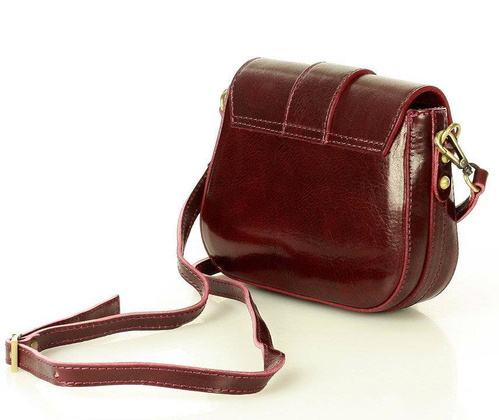 Torebka skórzana crossbody bag MAZZINI VERONA - bordo - min. zamówienie 20 / 50 / 100 szt.